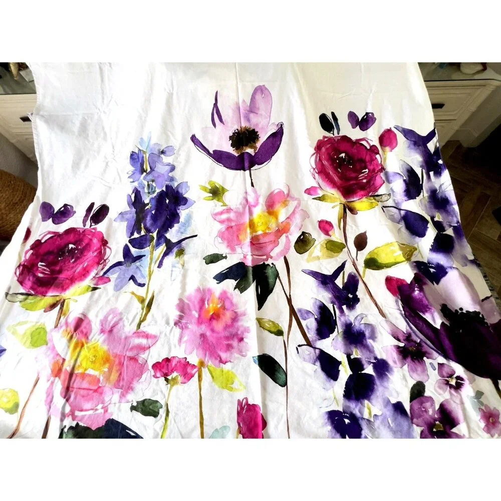 Bluebellgray Taransay Designer Shower Curtain Bright Colorful Floral Pink Purple - Picture 9 of 11